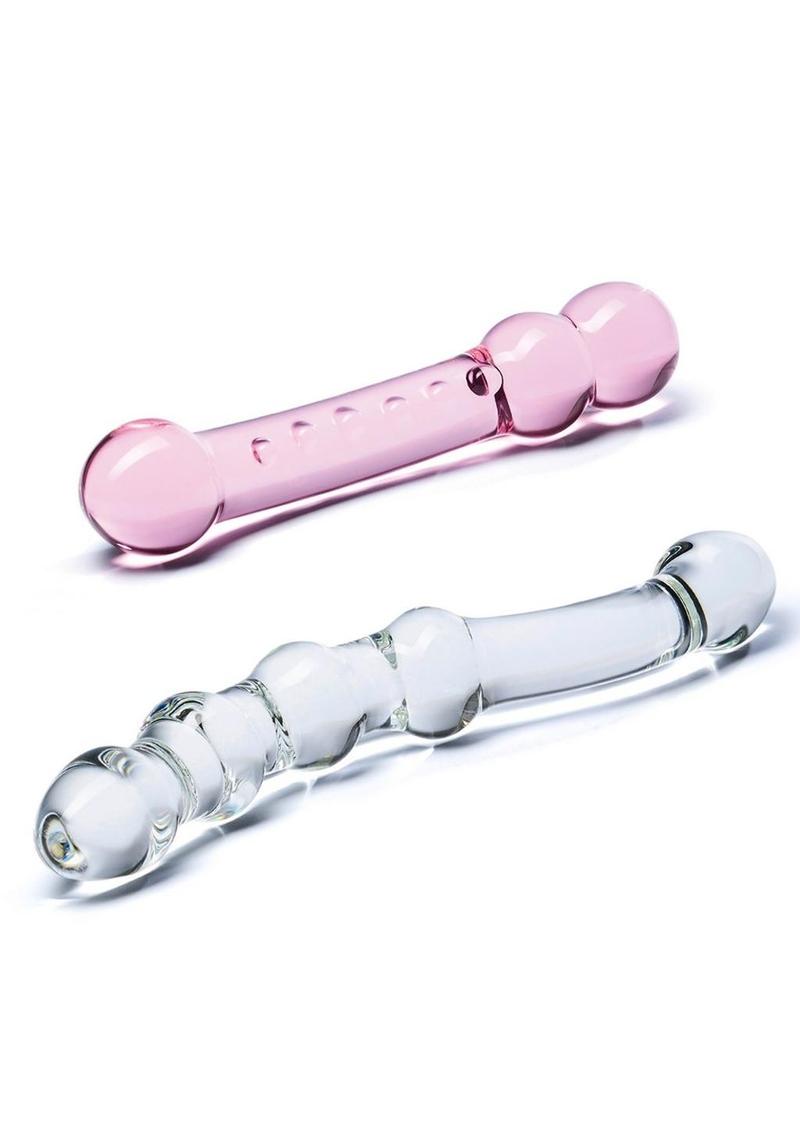 Glas 2PC Double Pleasure With Handcrafted Designed Glass Dildo