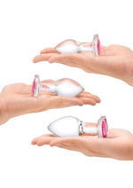 Gläs 3 Piece Heart Jewel Blown Glass Anal Training Kit