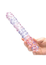 Glas Purple Rose Nubby Hand-Blown Glass Dildo