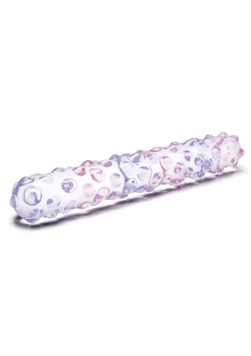 Glas Purple Rose Nubby Hand-Blown Glass Dildo