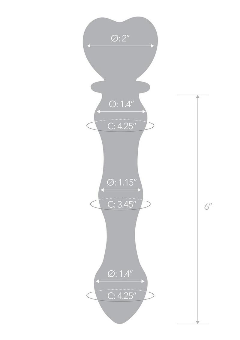 Glas Sweetheart Hand Blown Glass Dildo With Satin Storage Bag