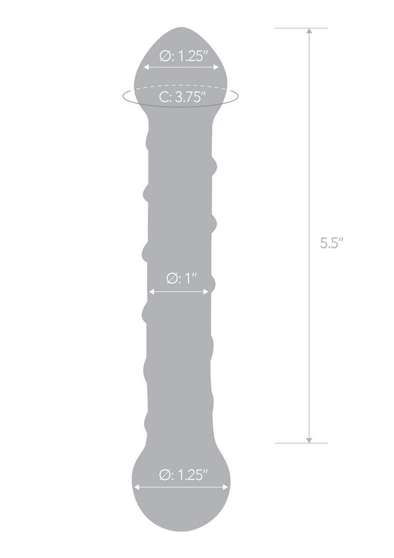 Glas Blue Spiral Glass Dildo With Luxury Satin Storage Bag