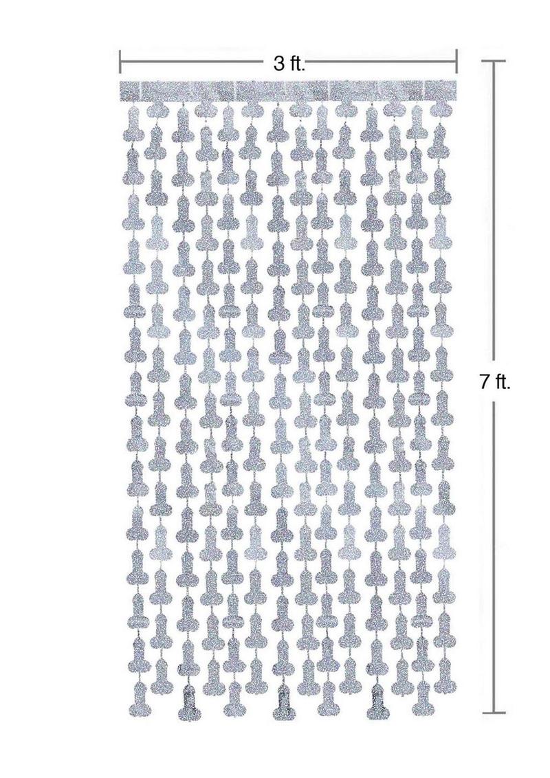 Glitterati Disco Party Metallic Penis Curtains 2-Pack