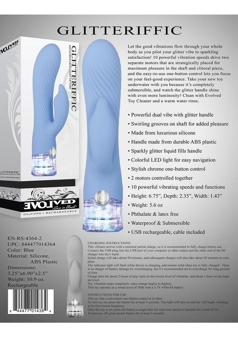 Glitteriffic Rechargeable Silicone Light-Up Rabbit Vibrator