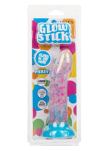 Glow Stick Party Silicone Glow In The Dark Dildo with Suction - Blue/Glow In The Dark
