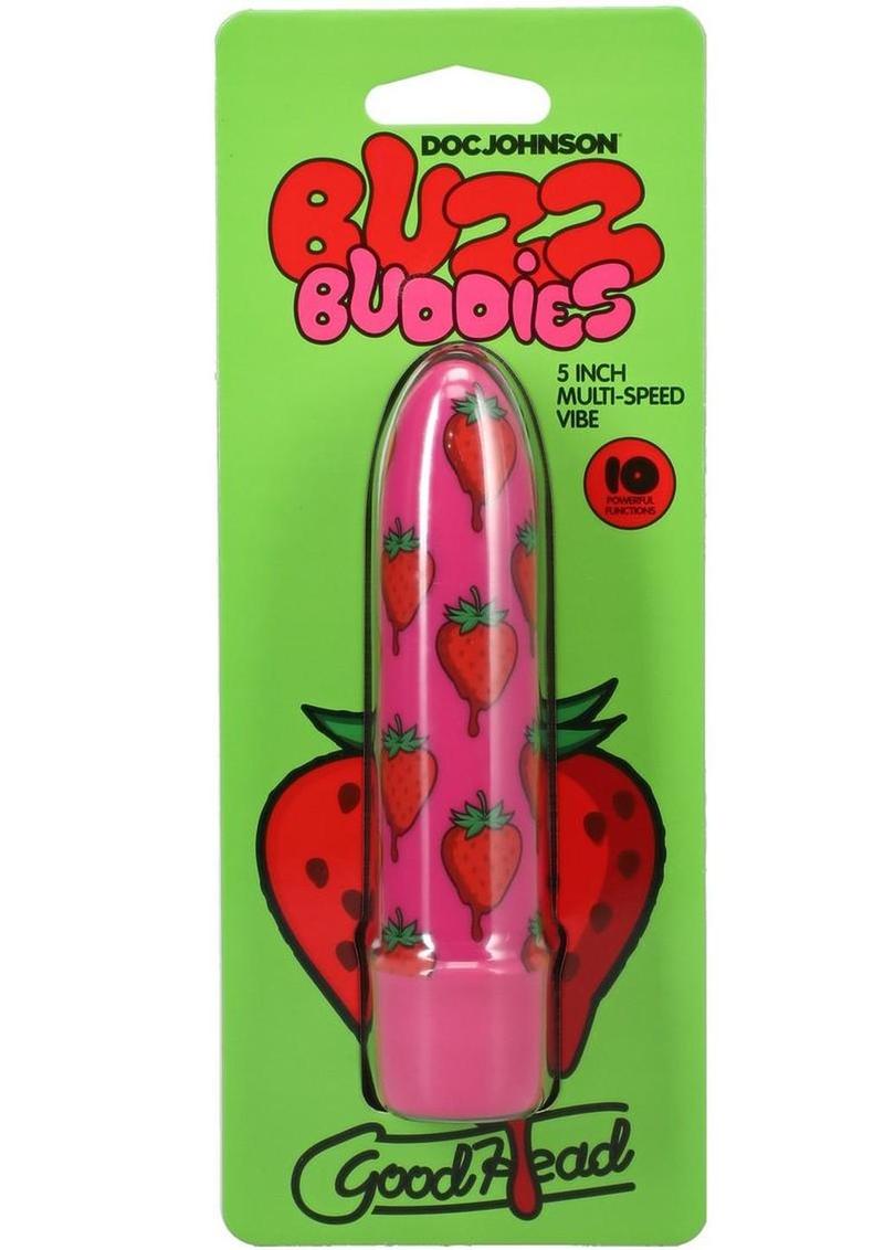 Goodhead Buzz Buddies Strawberries 5in Vibe - Pink/Red