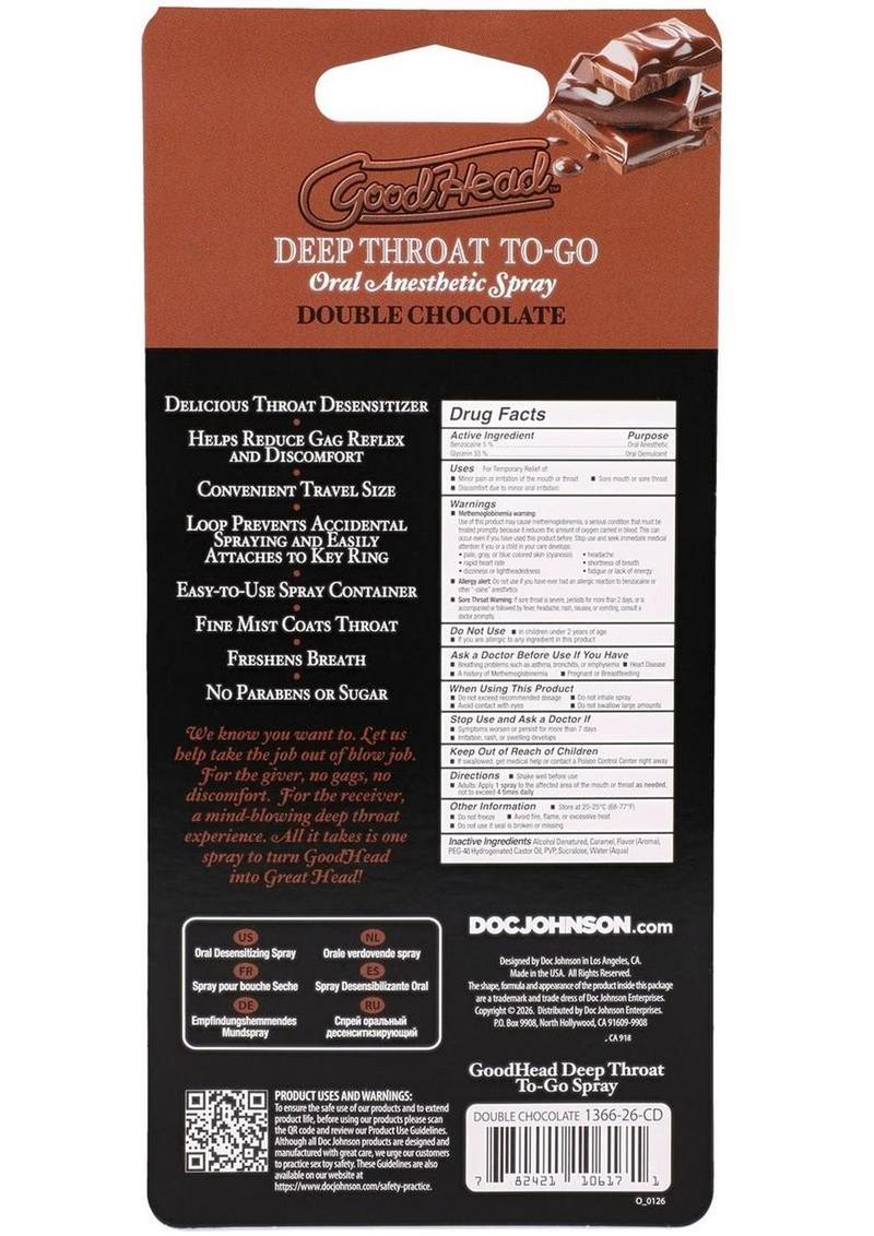 GoodHead Deep Throat To-Go Spray Double Chocolate