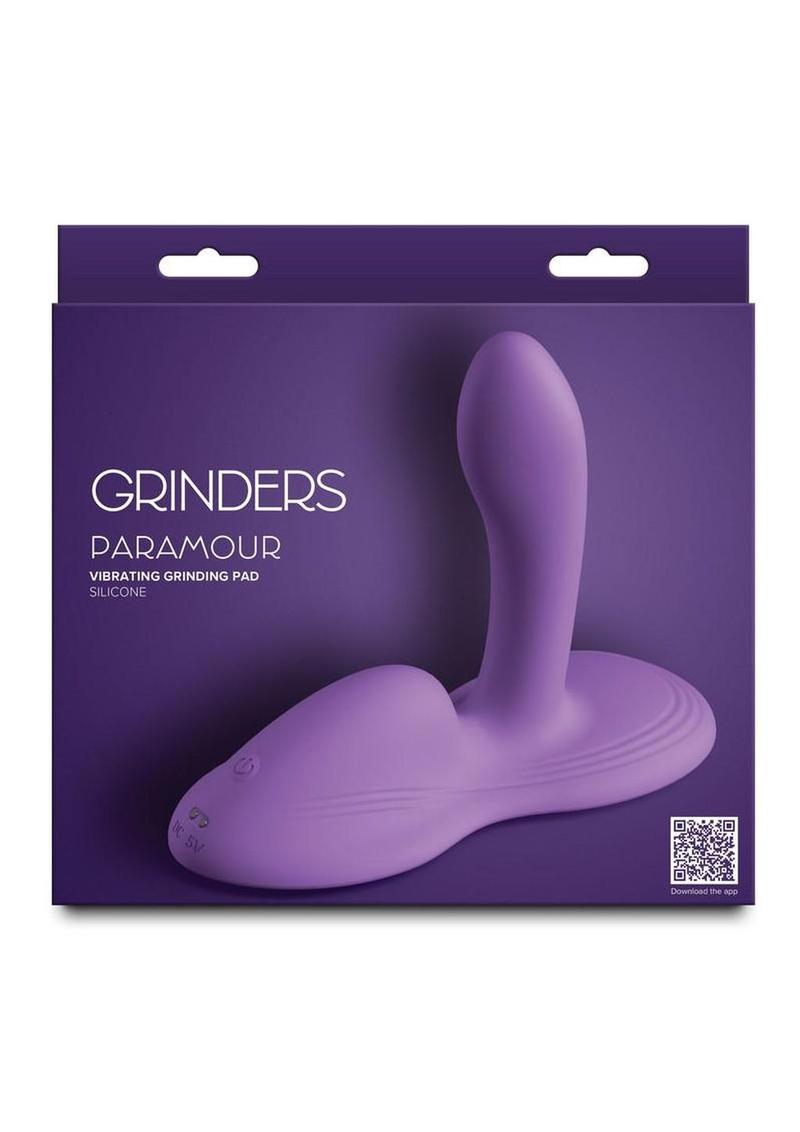 Grinders Paramour App Controlled Rechargeable Silicone Vibrating Dual Motor Pad - Purple