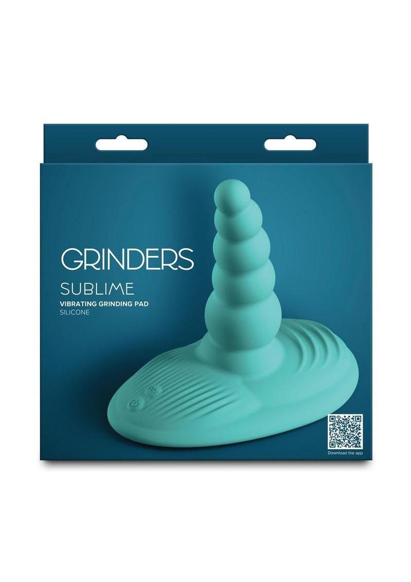 Grinders Sublime App Controlled Rechargeable Silicone Vibrating Dual Motor Beaded Pad - Aqua