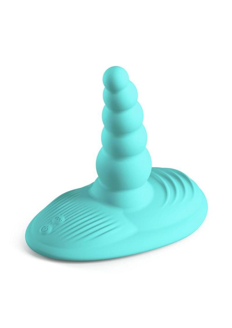 Grinders Sublime App Controlled Rechargeable Silicone Vibrating Dual Motor Beaded Pad - Aqua