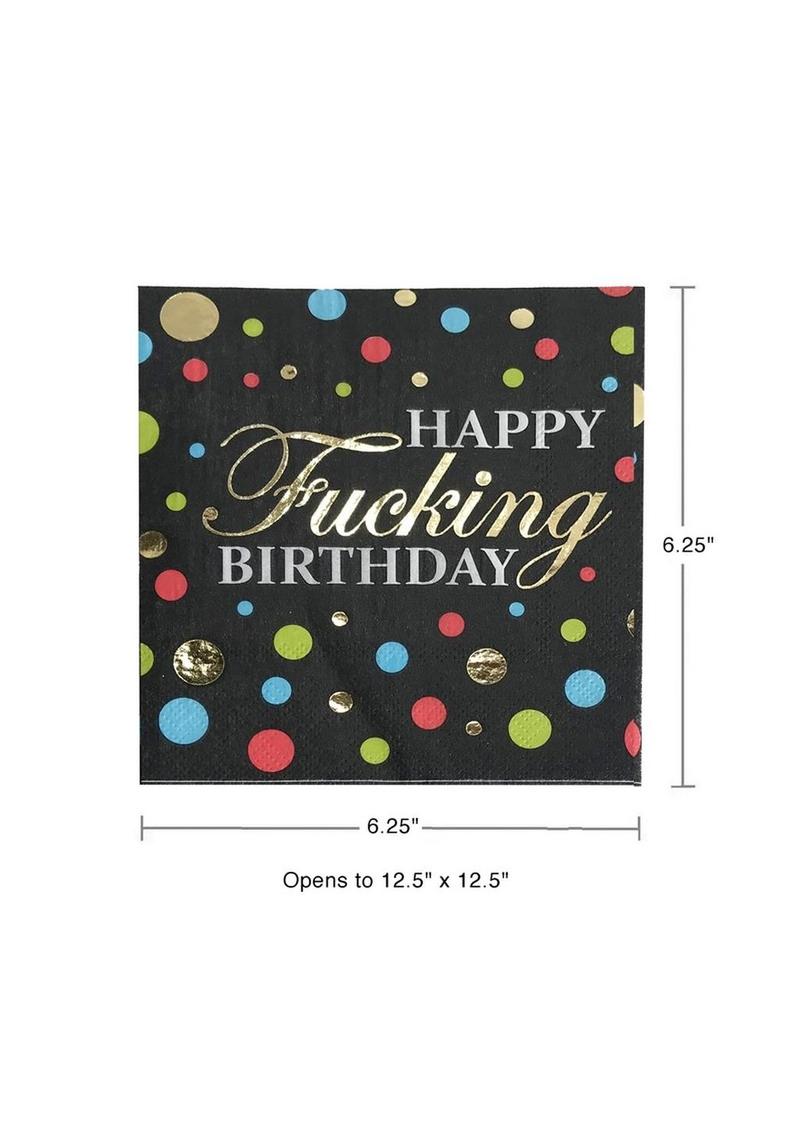 Happy Fucking Birthday Cocktail Napkins 8-Count Cheeky Design