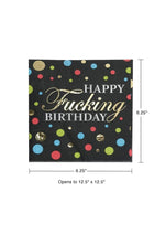 Happy Fucking Birthday Cocktail Napkins 8-Count Cheeky Design