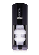 He-Vibe Thrust and Bust Rechargeable Oral Masturbator - Black/Frost