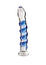 Icicles No. 5 Textured Glass Dildo with Spiral Design