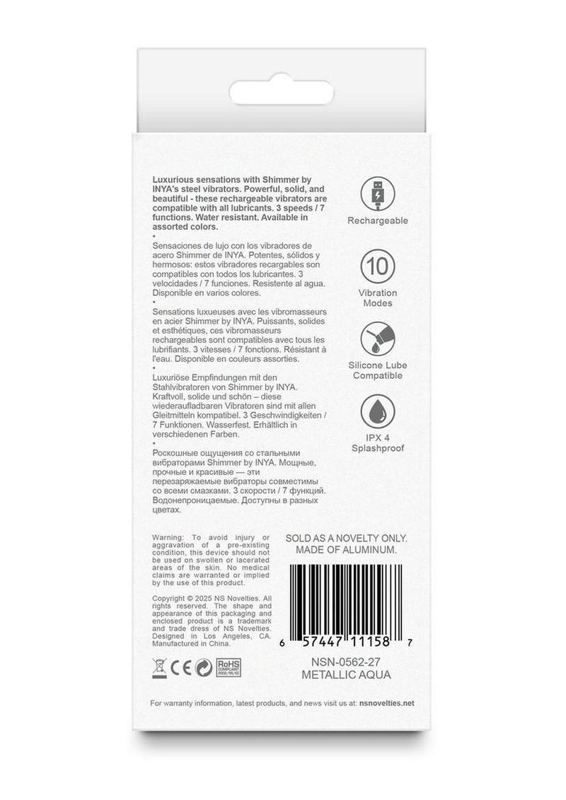Inya Shimmer Rechargeable Steel Vibrator