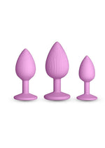 Inya Triple Ace Kit Silicone Lube Channel Anal Plugs - Pink - 3 Piece