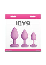 Inya Triple Ace Kit Silicone Lube Channel Anal Plugs - Pink - 3 Piece