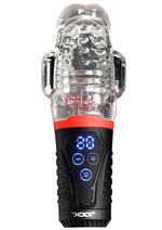 Jock Power Suck Sucking and Vibrating Rechargeable Masturbator with Remote - Mouth - Clear