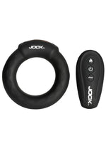 Jock Rumbler Vibrating and Warming Rechargeable Silicone C-Ring 1.8in with Remote - Black