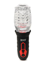 Jock Spinning and Vibrating Rechargeable Masturbator - Black/Clear