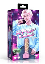 K Pop Taeon Glow In The Dark Silicone Dildo with Balls - Vanilla