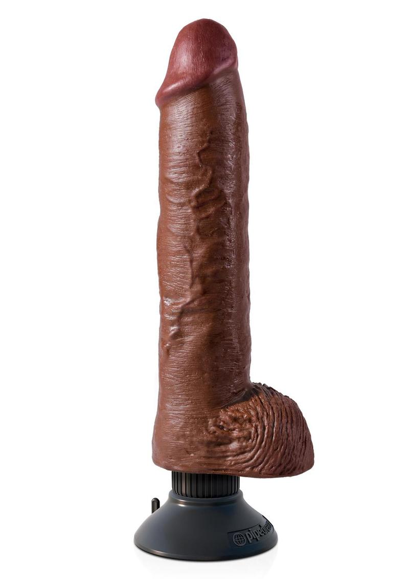 King Cock Vibrating Dildo with Balls And Suction Base
