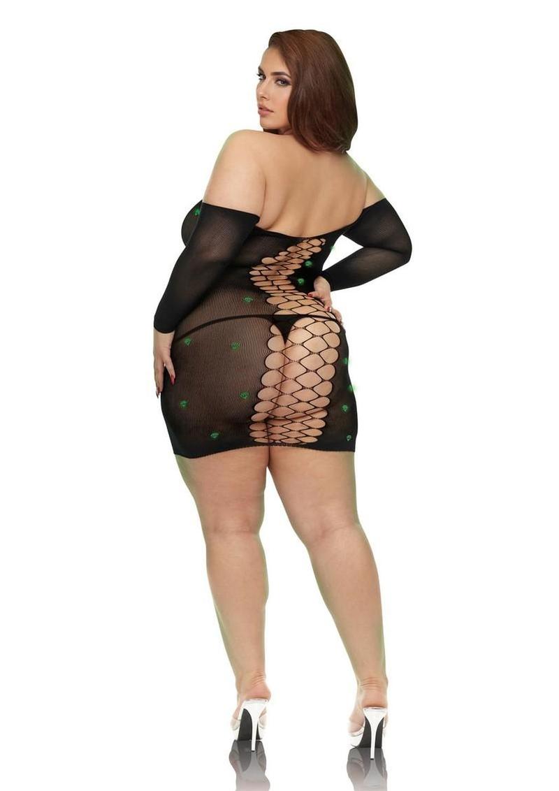 Lapdance Diamond Mesh Cutout Dress
