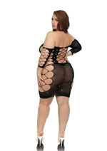 Lapdance Glimmer Off Shoulder Mini Dress