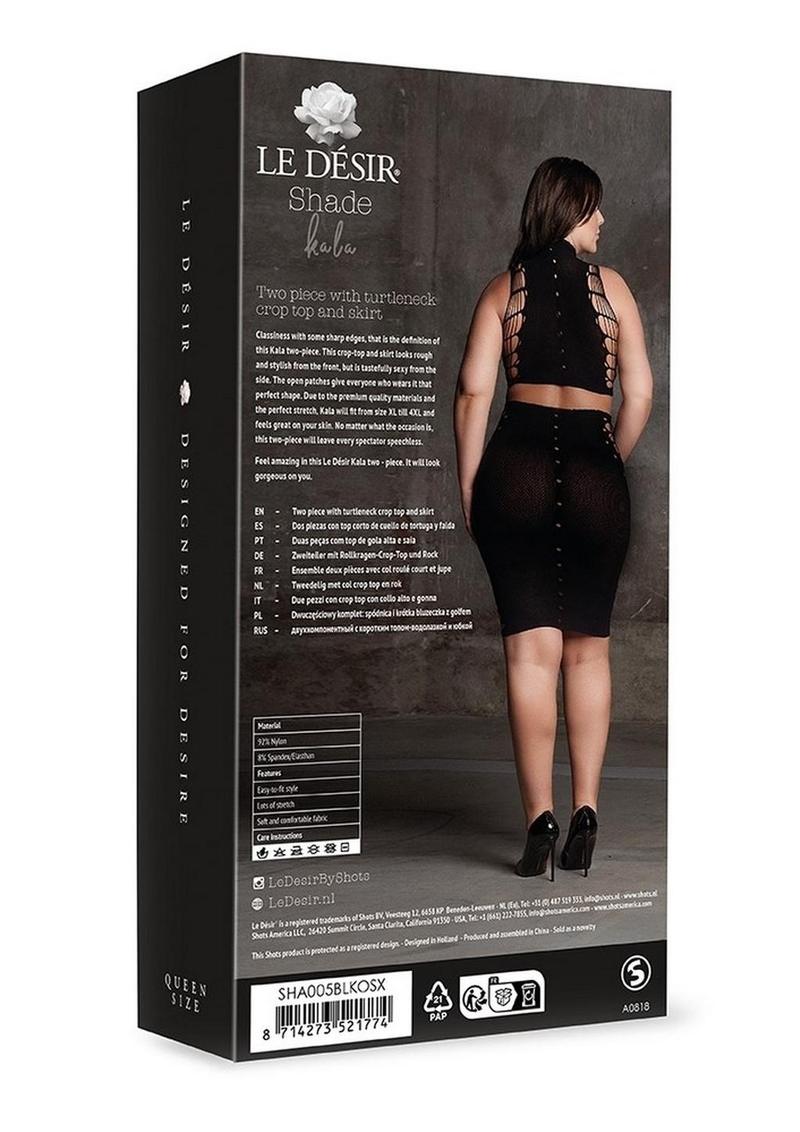 Le Désir Shade Kala Two-Piece Turtleneck Crop Top And Skirt Set