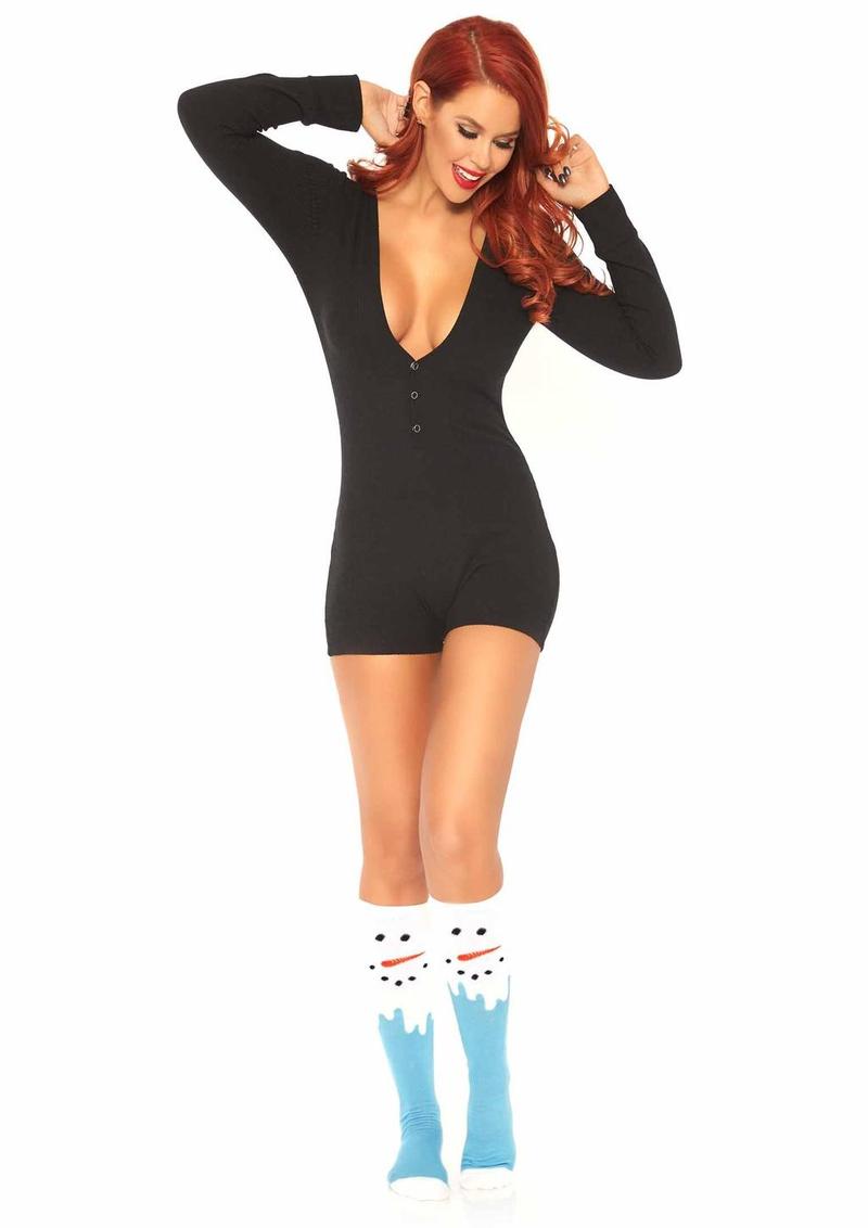 Brushed Rib Romper with Cheeky Snap Closure