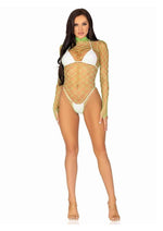 LEG AVENUE Fence Net Snap Crotch Bodysuit