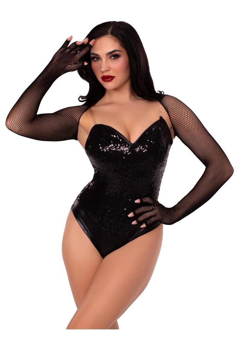 Fishnet Fingerless Gloved Shrug