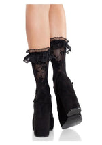 Floral Lace Anklet Ruffle Trim Socks