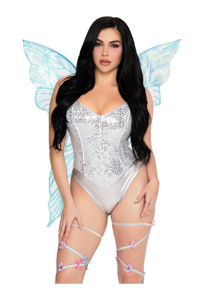 Leg Avenue Iridescent Strapless Fairy Wings - Blue - One Size