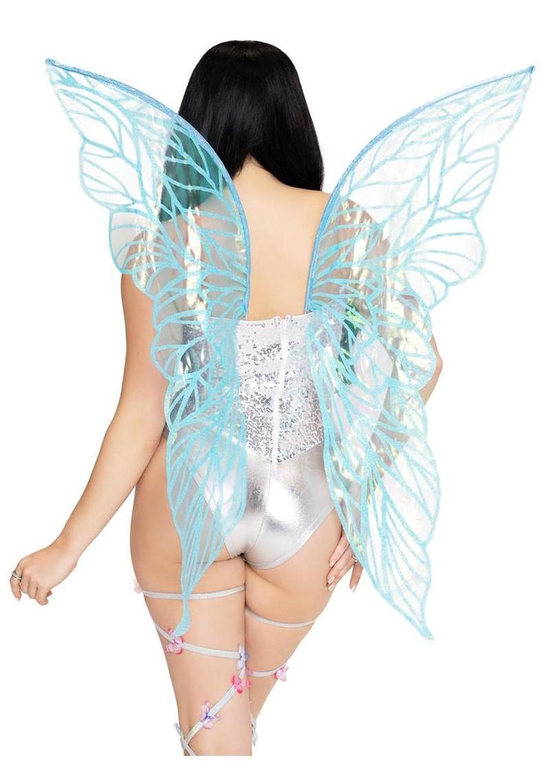 Leg Avenue Iridescent Strapless Fairy Wings - Blue - One Size