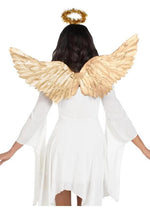 Leg Avenue Metallic Angel Wings and Tinsel Halo Headband - Gold - One Size - 2 Piece