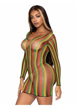 Leg Avenue Rasta Net Mini Dress