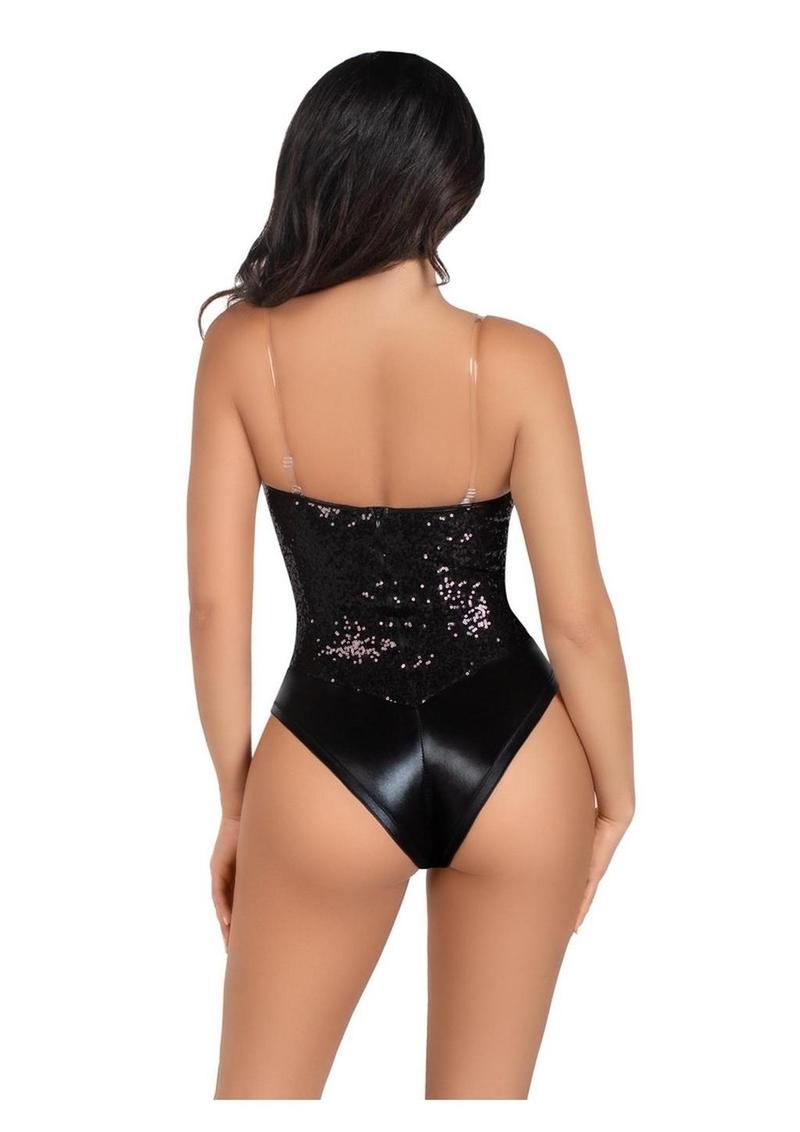 Leg Avenue Sequin Boned Snap Crotch Bodysuit