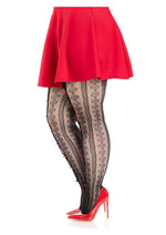 Sweetheart Striped Net Tights