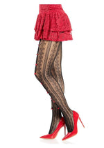 Sweetheart Striped Fishnet Tights