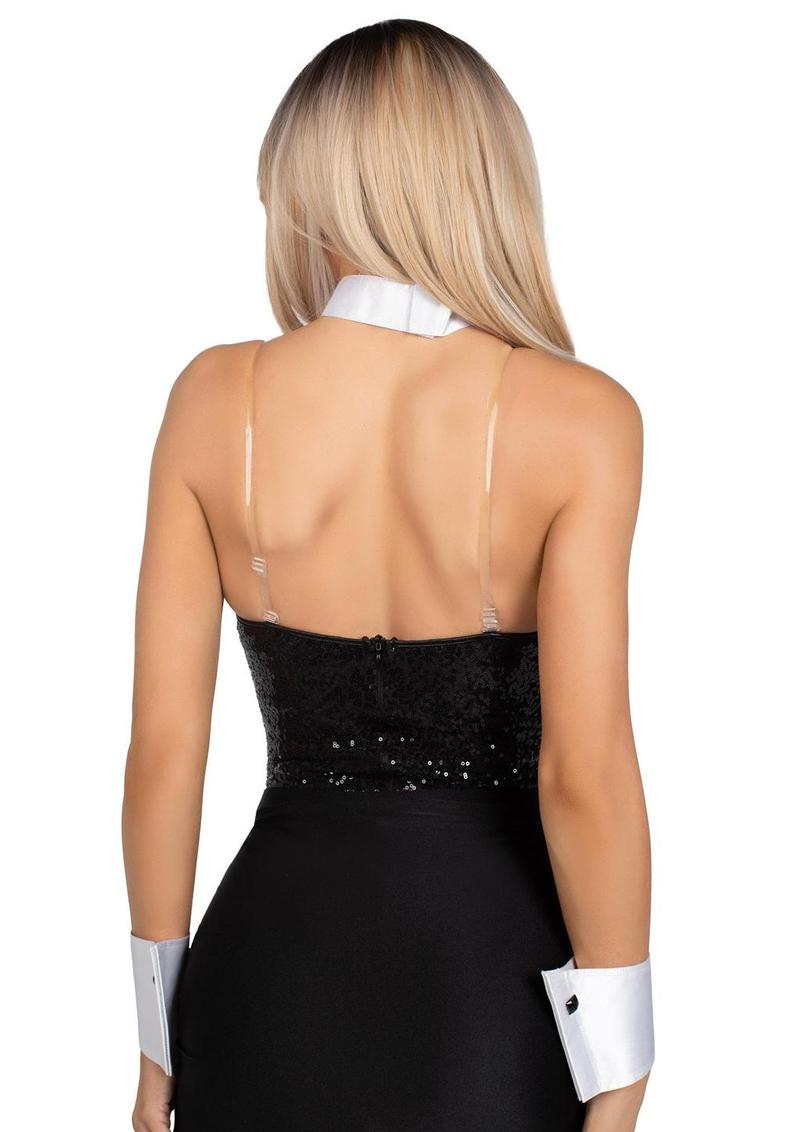 Leg Avenue Tuxedo Kit Includes Bow Tie Collar and Cuffs - Black/White - 2 Piece