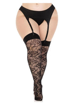 Leg Avenue Wild Rose Net Thigh Highs (1X–2X)