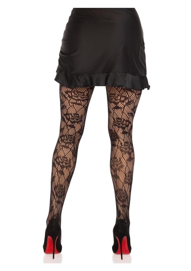 Leg Avenue Wild Rose Net Tights