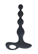 Levelz Beaded Vibrating Silicone Rechargeable Anal Plug with Remote Control - Black