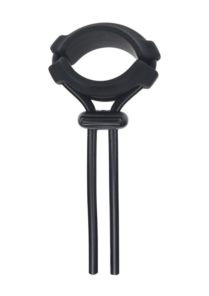 Levelz Detachable Wide Adjustable Silicone Lasso Cock Ring - Black - 5mm