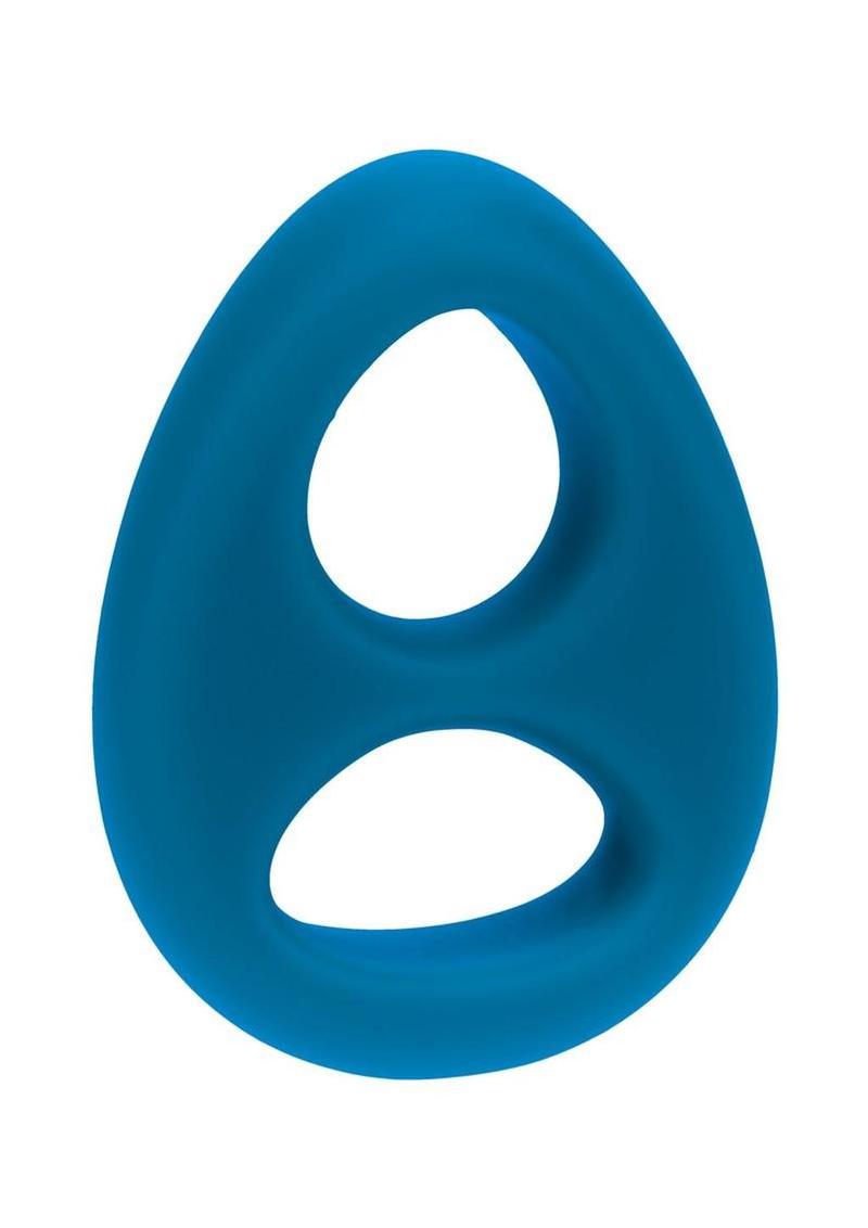 Levelz Double Liquid Silicone Cock and Ball Ring - Teal