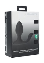 Levelz Vibrating and Rotating Silicone Rechargeable Anal Plug with Ball Stimulator - Black