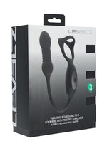 Levelz Vibrating and Thrusting Silicone Rechargeable Tri O Cock Ring with Prostate Stimulator - Black