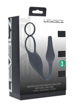 Levelz Vibrating Silicone Rechargeable Prostate Stimulator with Cock and Ball Ring - Black