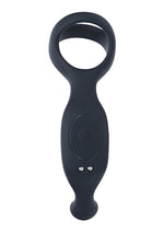 Levelz Vibrating Silicone Rechargeable Prostate Stimulator with Tri O Cock Ring - Black